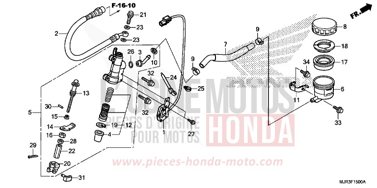 MAÎTRE-CYLINDRE DE FREIN ARRIÈRE de F6C "Valkyrie" GRAPHITE BLACK (NHB01) de 2015